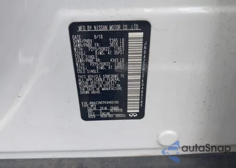 2019 Infiniti Qx80 Luxe from USA, damaged, VIN JN8AZ2NC7K9460185